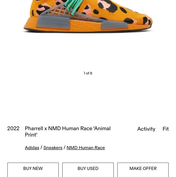 Adidas Pharrell Williams Human Race NMD Animal Print Peach & Orange Sneakers.nwt - Picture 15 of 15